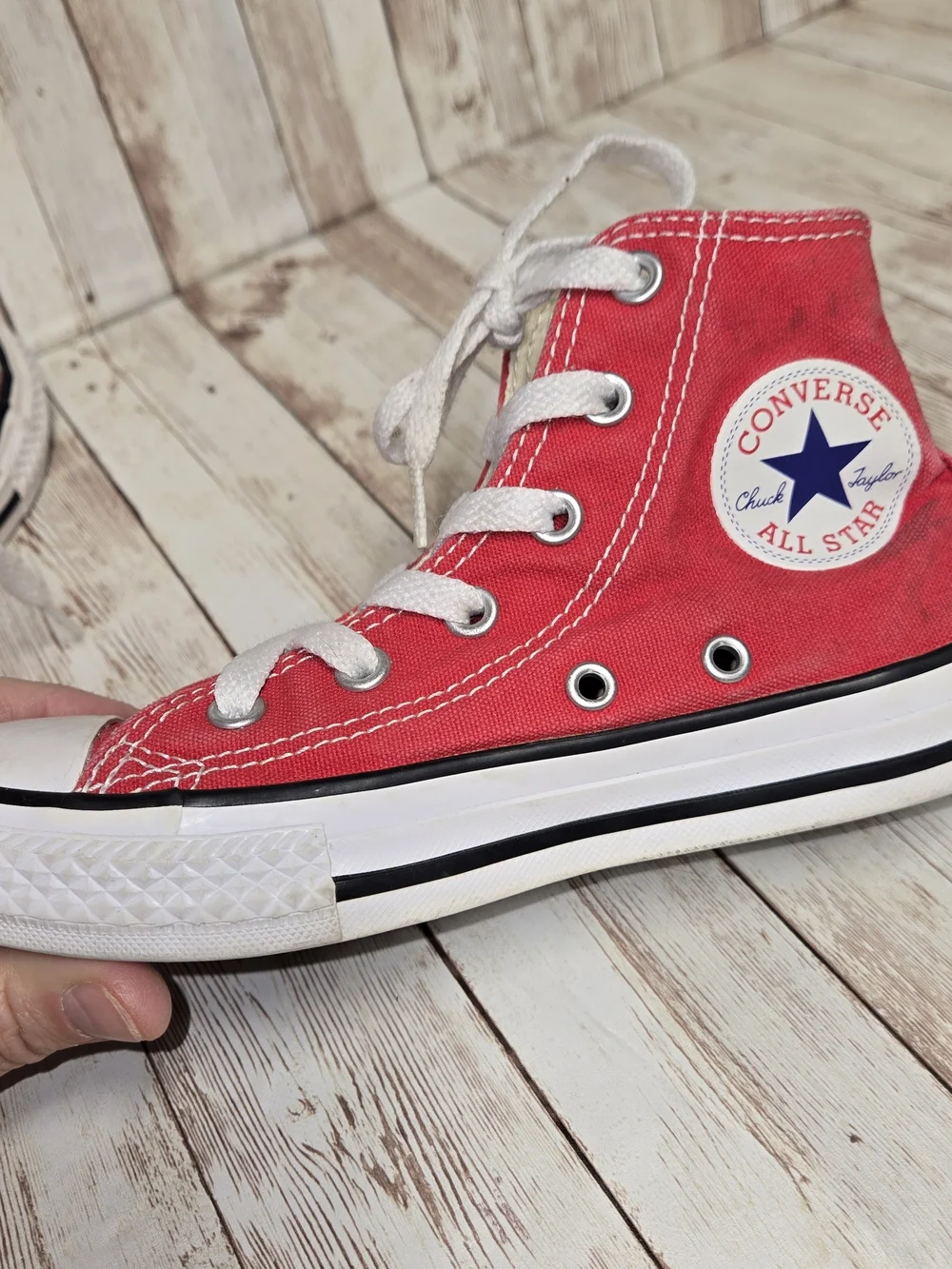 Converse All Star Red High Top Sneakers Kids Youth Size 13